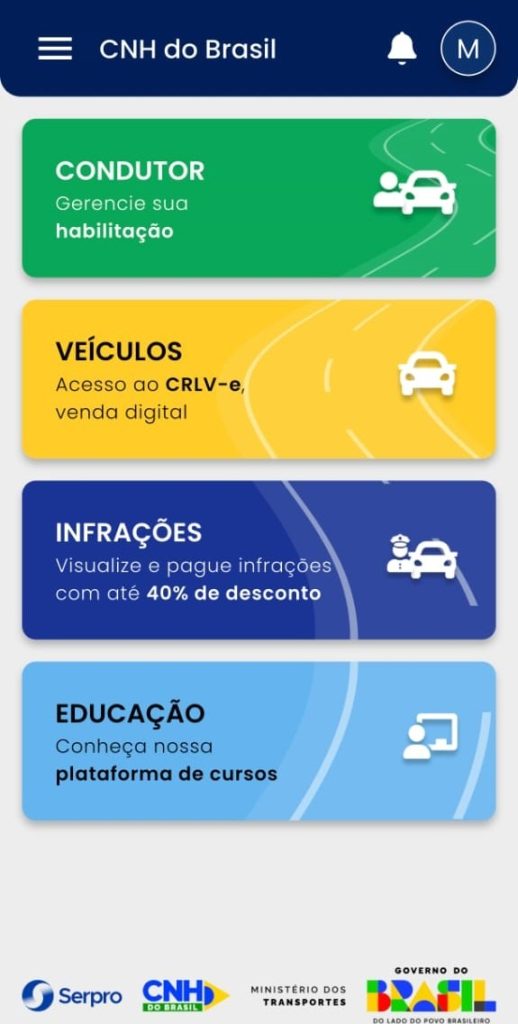 Tela 1: App de consulta CNH do Brasil