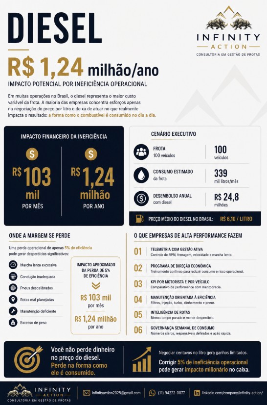 Gestão de combustível em uma frota.